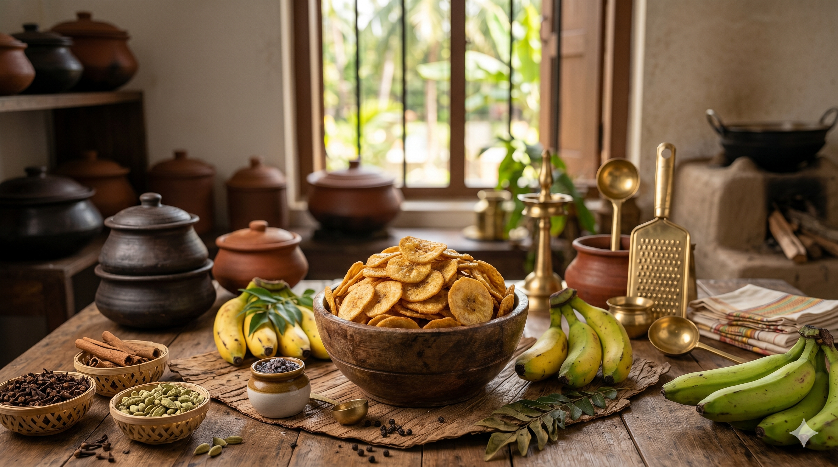 fresh fried crispy banana chips